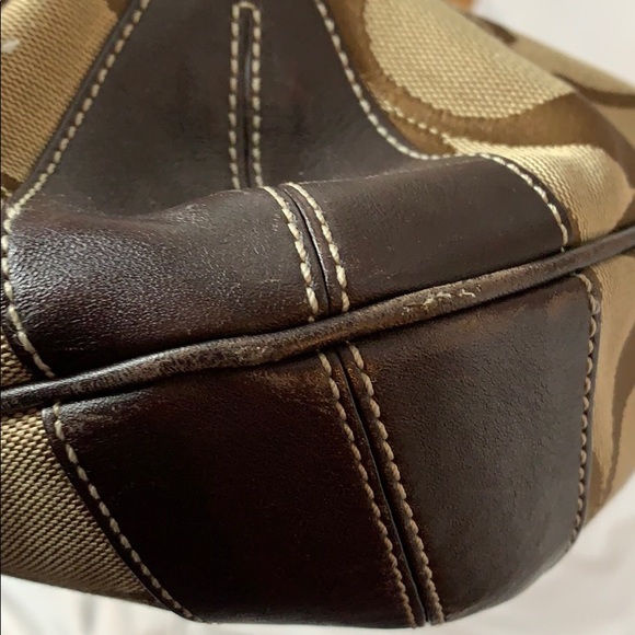 Vintage Lg Coach Sign. Canvas Hobo Shoulder Bag - Picture 8 of 10